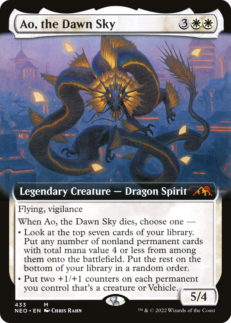 Image of Ao, the Dawn Sky (Extended Art) (NEO-433) - Kamigawa: Neon Dynasty: (Extended Art) Foil