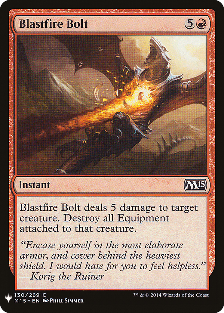 Image of Blastfire Bolt (LIST-130) - The List