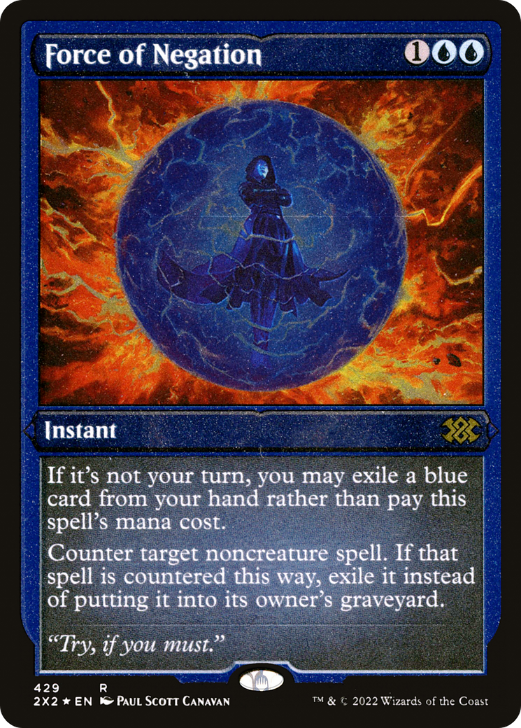 Image of Force of Negation (Foil Etched) (2X2-429) - Double Masters 2022 Foil
