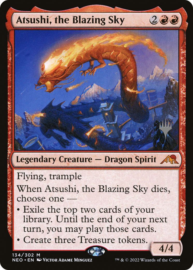 Image of Atsushi, the Blazing Sky (PPNEO-134) - Kamigawa: Neon Dynasty Promos Foil
