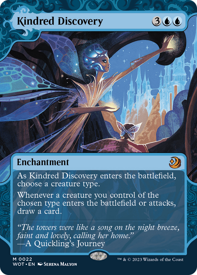 Image of Kindred Discovery (WOT-022) - Wilds of Eldraine: Enchanting Tales: (Showcase) (Borderless) Foil
