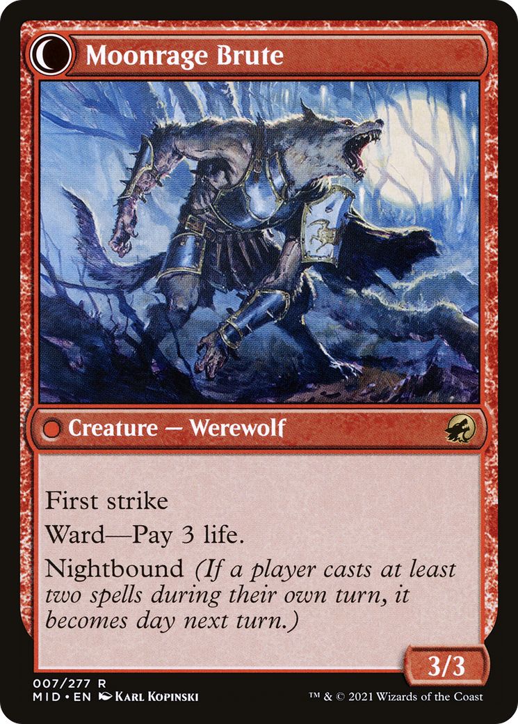 Image of Brutal Cathar (MID-007) - Innistrad: Midnight Hunt: (Double Faced Transform) Foil