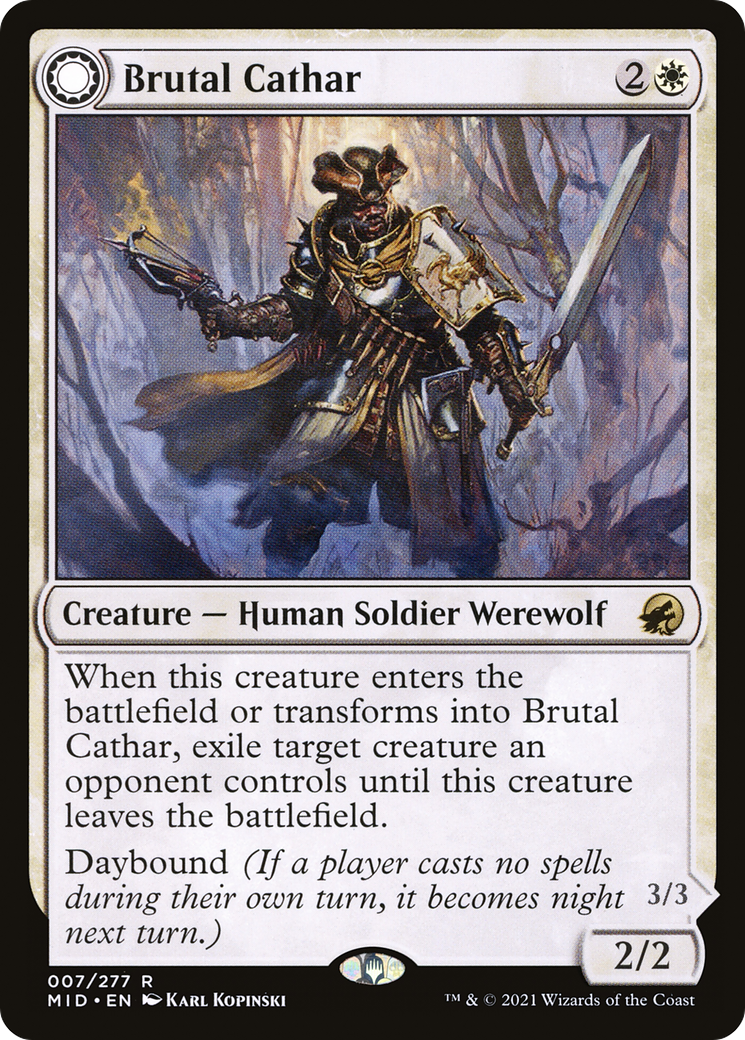Image of Brutal Cathar (MID-007) - Innistrad: Midnight Hunt: (Double Faced Transform)