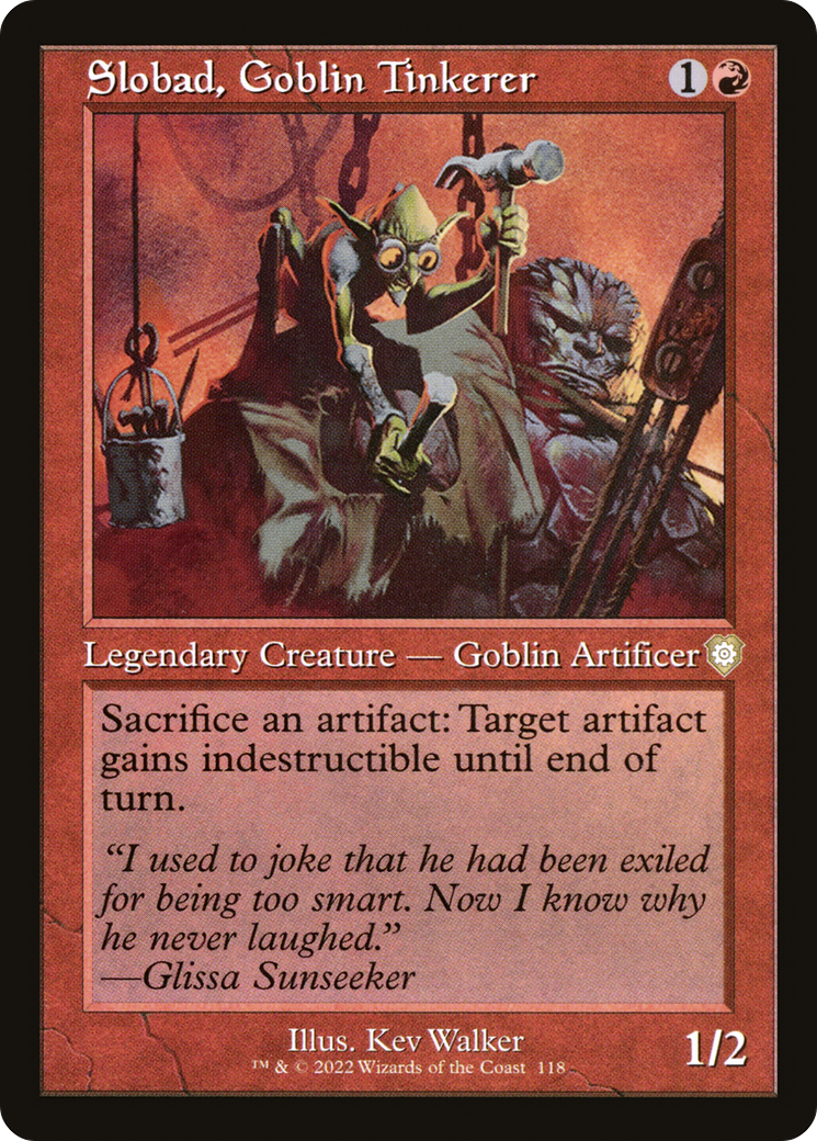 Image of Slobad, Goblin Tinkerer (Retro Frame) (BRC-118) - The Brothers' War Commander