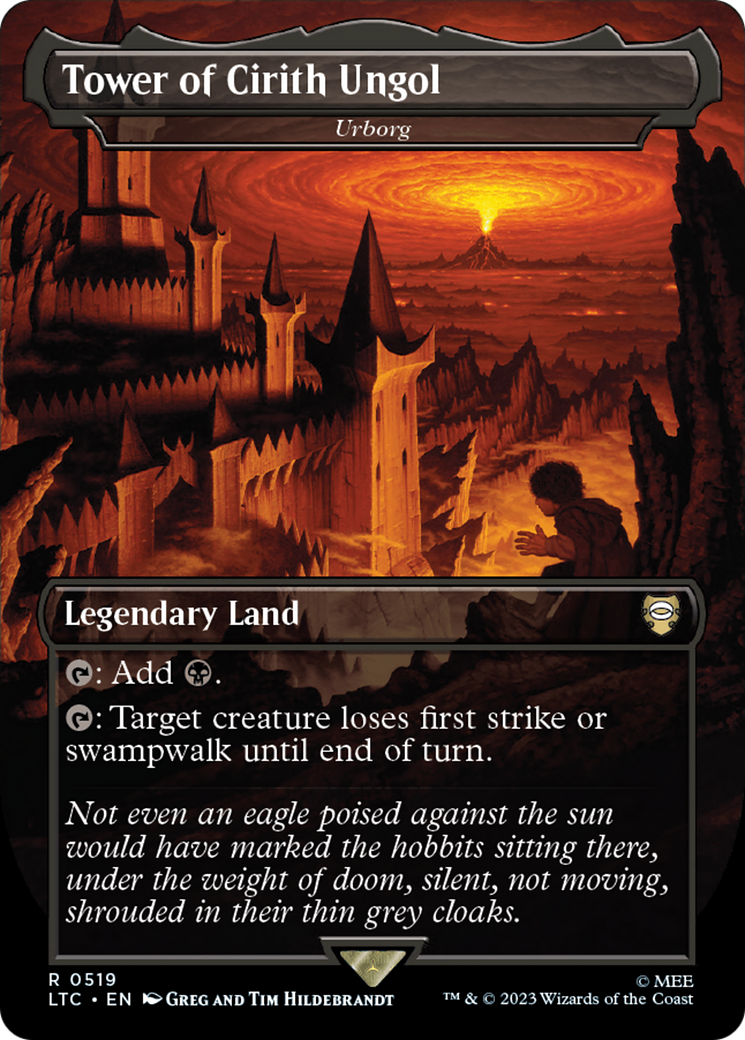 Image of Tower of Cirith Ungol - Urborg (Borderless) (LTC-519) - Tales of Middle-earth Commander / Tower of Cirith Ungol (Borderless) Foil