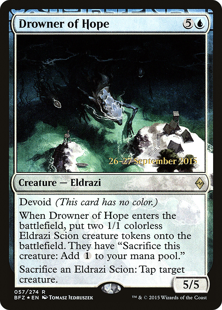 Image of Drowner of Hope (PRE-057) - Battle for Zendikar Promos: (devoid) Foil