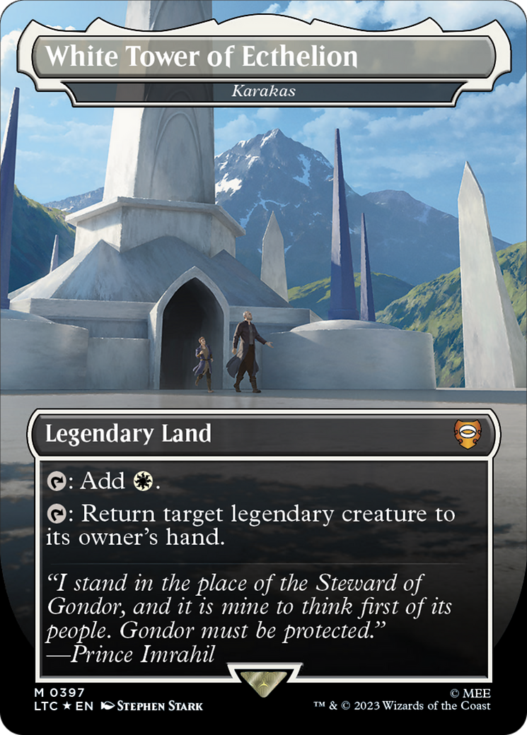 Image of White Tower of Ecthelion - Karakas (Surge Foil) (LTC-397) - Tales of Middle-earth Commander / White Tower of Ecthelion (Borderless) Foil