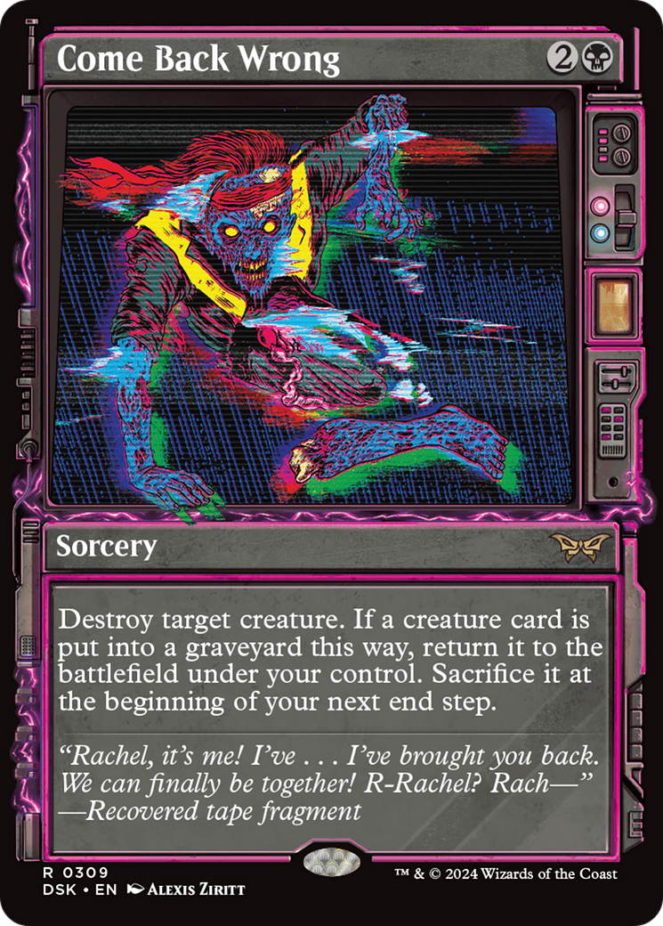 Image of Come Back Wrong (Showcase) (DSK-309) - Duskmourn: House of Horror: (Showcase) Foil