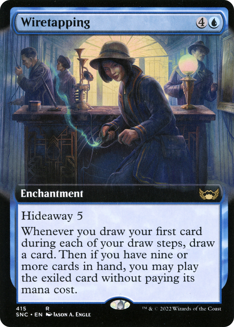 Image of Wiretapping (Extended Art) (SNC-415) - Streets of New Capenna: (Extended Art) Foil