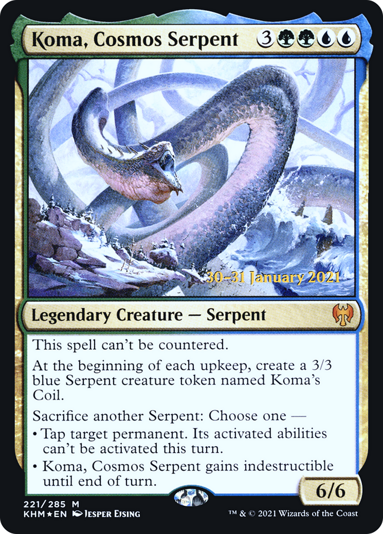 Image of Koma, Cosmos Serpent (PRE-221) - Kaldheim Promos Foil