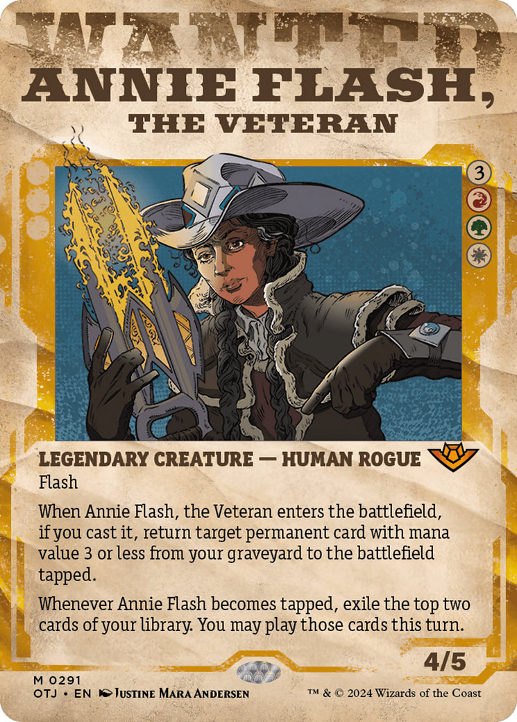 Image of Annie Flash, the Veteran (Showcase) (OTJ-291) - Outlaws of Thunder Junction: (Showcase) (Borderless) Foil