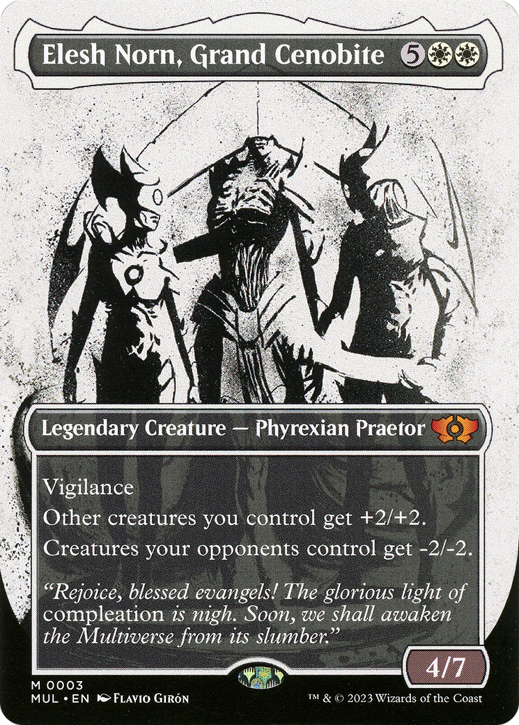 Image of Elesh Norn, Grand Cenobite (MUL-003) - Multiverse Legends: (Showcase) (Borderless) Foil