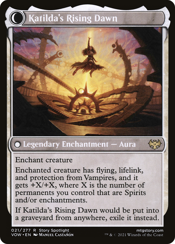Image of Katilda, Dawnhart Martyr (VOW-021) - Innistrad: Crimson Vow: (Double Faced Transform) Foil