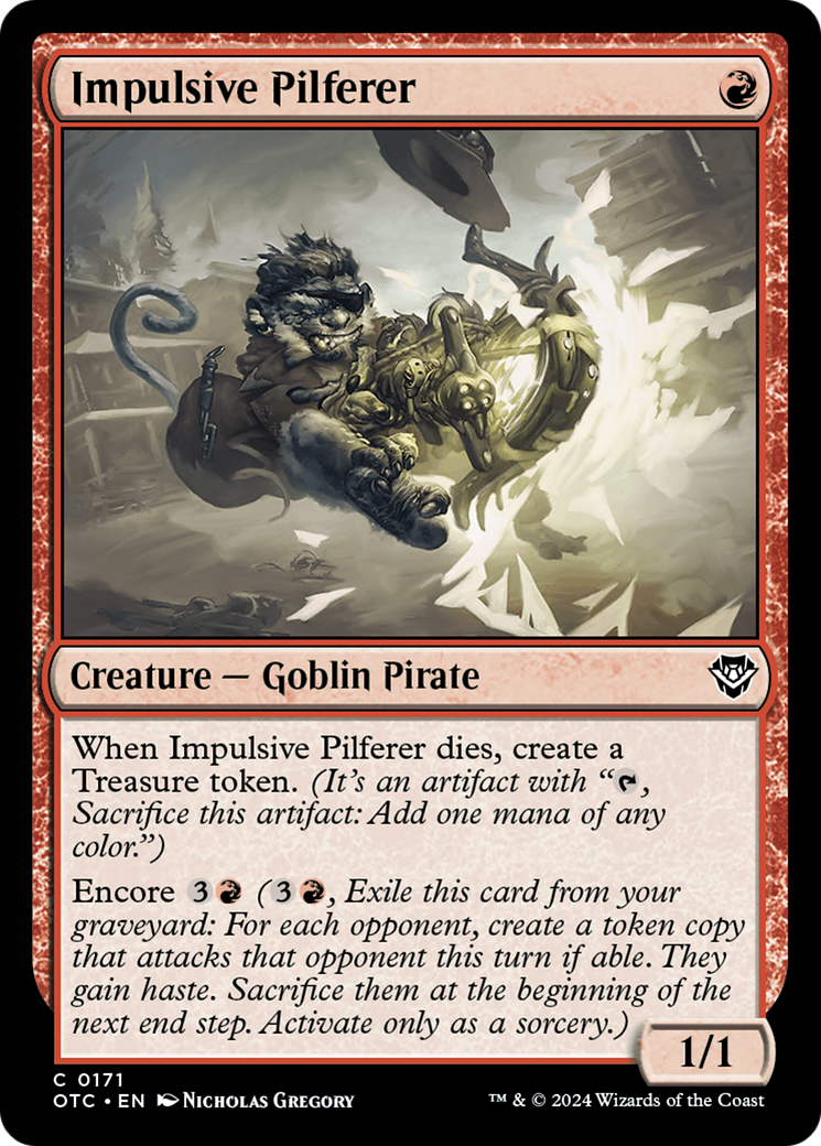 Image of Impulsive Pilferer (OTC-171) - Outlaws of Thunder Junction Commander