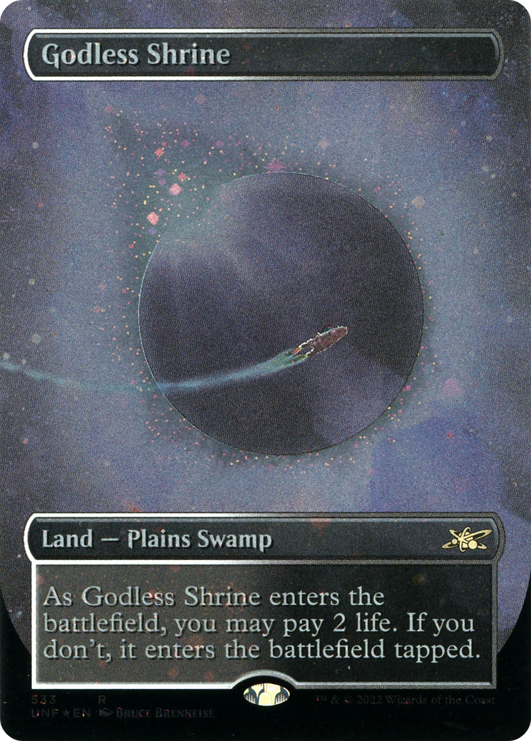 Image of Godless Shrine (Borderless) (Galaxy Foil) (UNF-533) - Unfinity (Borderless) Foil