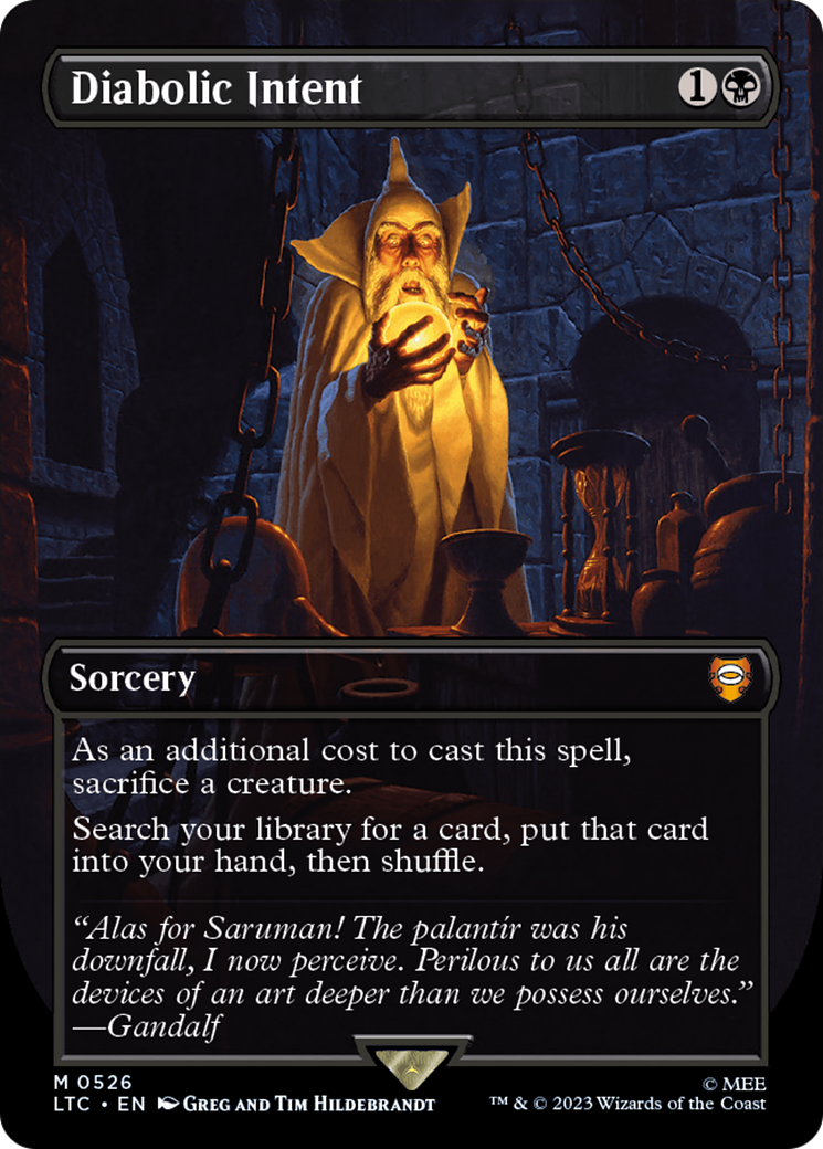 Image of Diabolic Intent (Borderless) (LTC-526) - Tales of Middle-earth Commander (Borderless) Foil