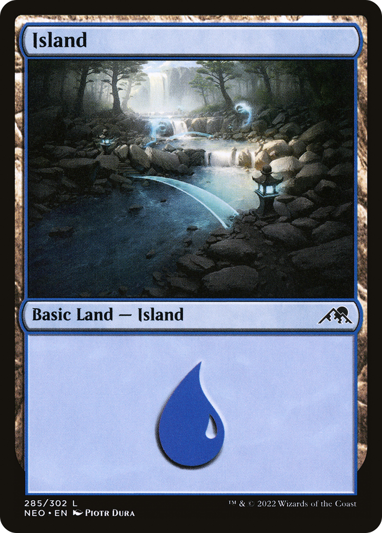 Image of Island (285) (NEO-285) - Kamigawa: Neon Dynasty Foil