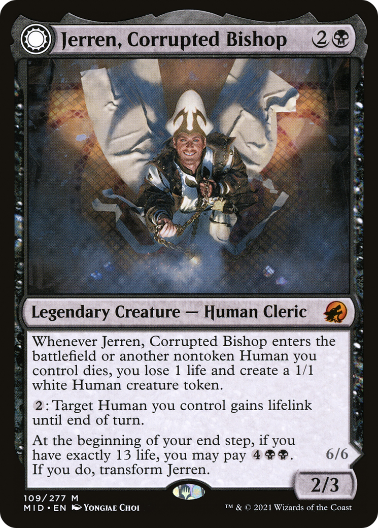 Image of Jerren, Corrupted Bishop (MID-109) - Innistrad: Midnight Hunt: (Double Faced Transform)