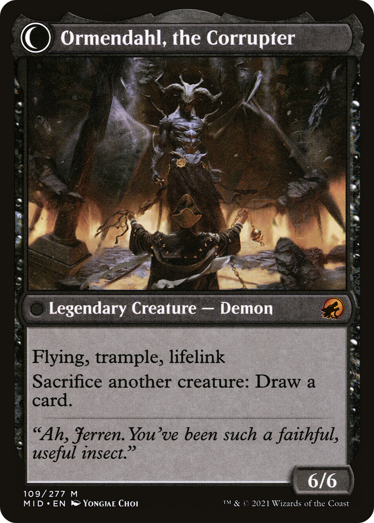 Image of Jerren, Corrupted Bishop (MID-109) - Innistrad: Midnight Hunt: (Double Faced Transform)