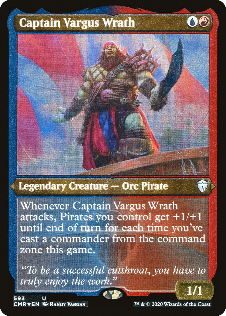 Image of Captain Vargus Wrath (Foil Etched) (CMR-593) - Commander Legends Foil