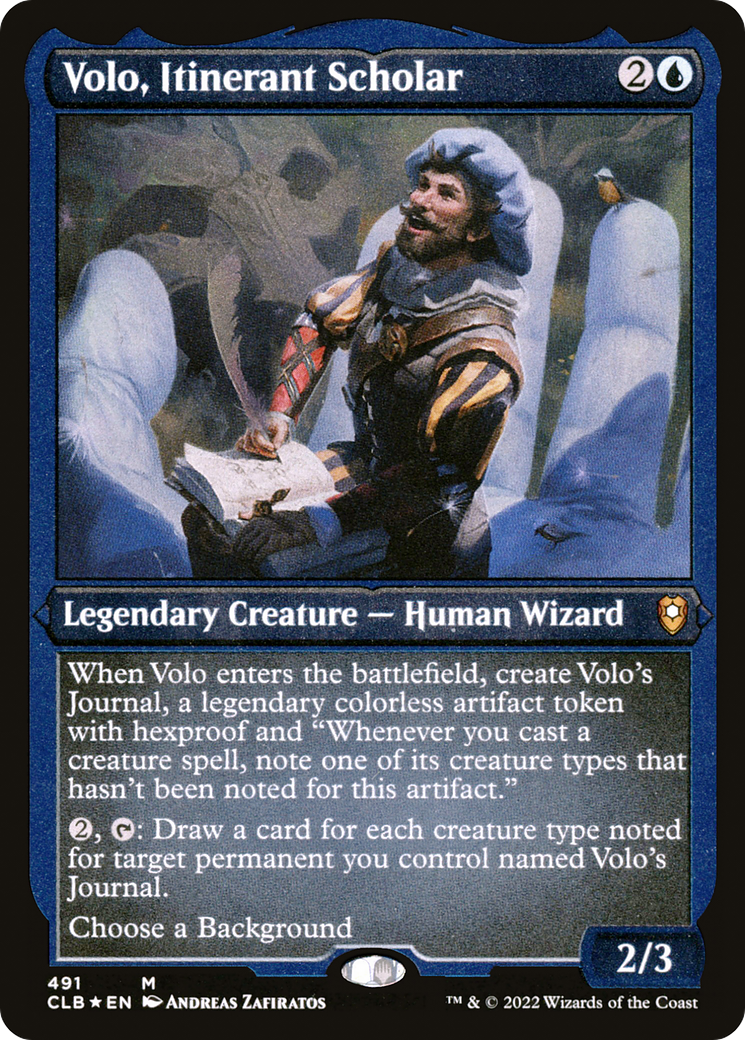 Image of Volo, Itinerant Scholar (CLB-491) - Commander Legends: Battle for Baldur's Gate Etched Foil