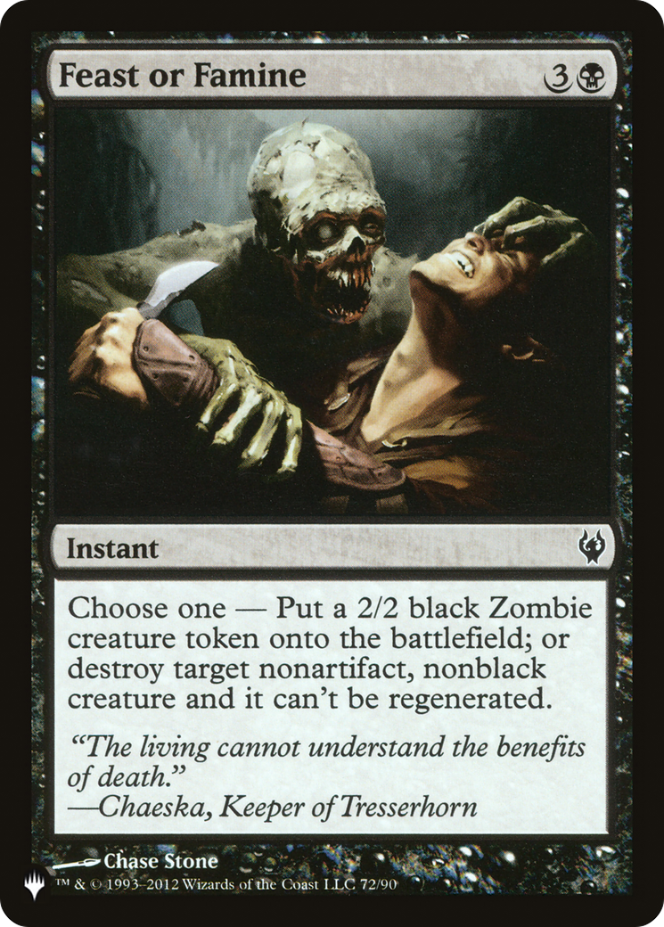 Image of Feast or Famine (LIST-DDJ-72) - The List
