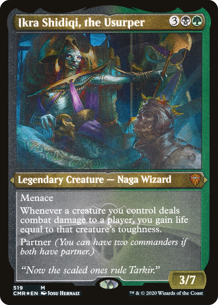 Image of Ikra Shidiqi, the Usurper (Foil Etched) (CMR-519) - Commander Legends Foil