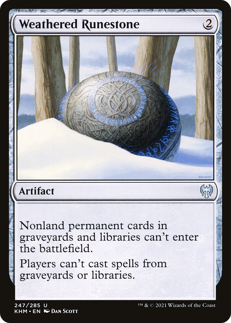 Image of Weathered Runestone (KHM-247) - Kaldheim Foil