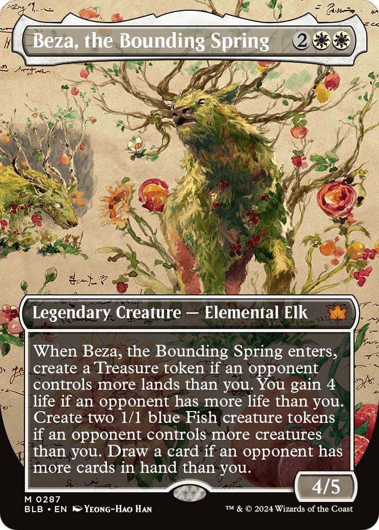 Image of Beza, the Bounding Spring (Borderless) (BLB-287) - Bloomburrow: (Showcase) (Borderless)