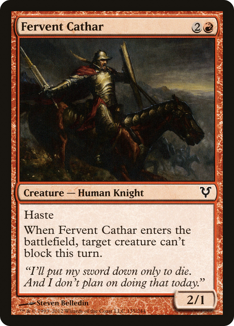 Image of Fervent Cathar (AVR-135) - Avacyn Restored Foil