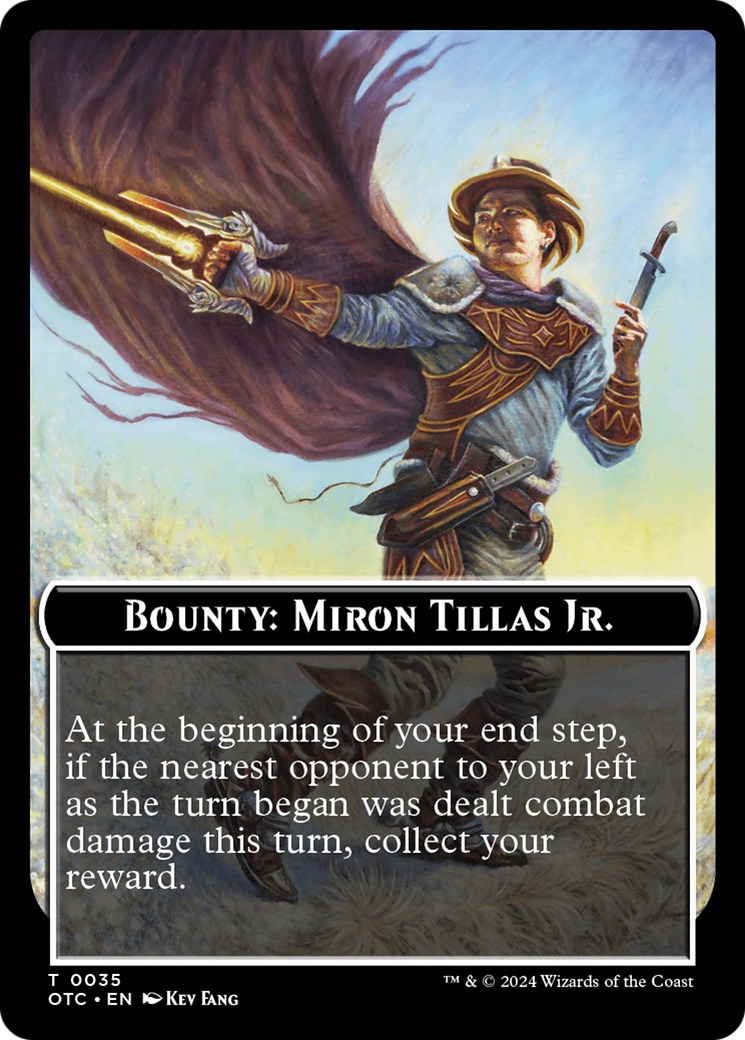 Image of Bounty: Miron Tillas Jr. // Wanted! (TOTC-035) - Outlaws of Thunder Junction Commander Tokens
