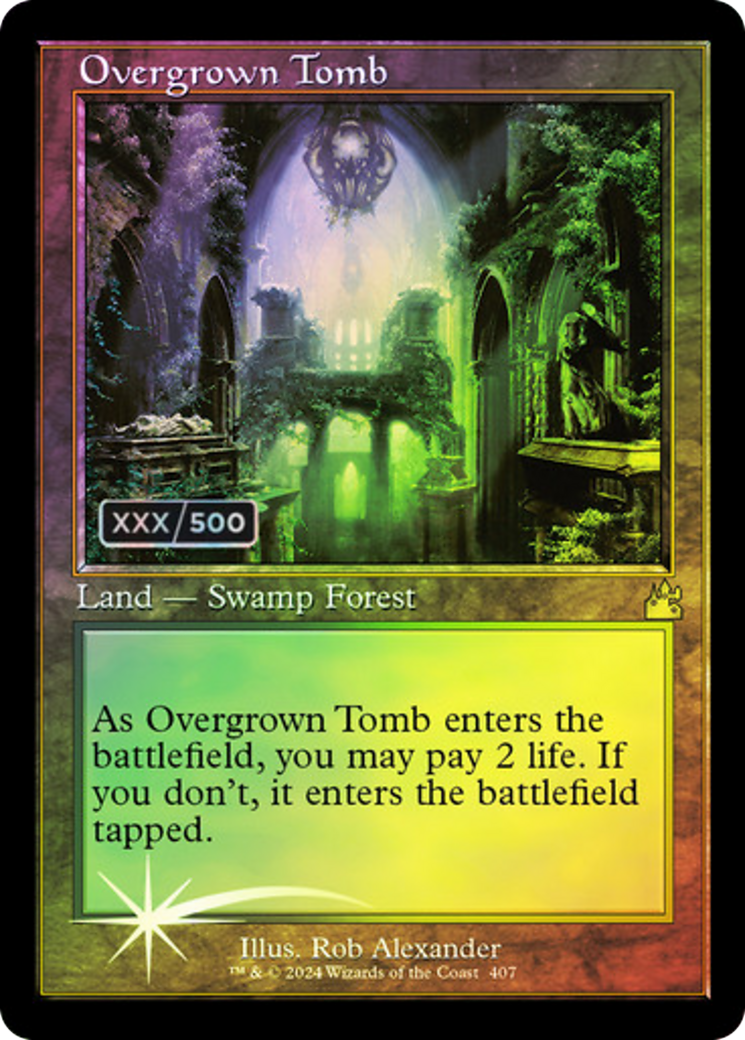 Image of Overgrown Tomb (Retro Frame) (Serial Numbered) (RVR-407) - Ravnica Remastered Foil