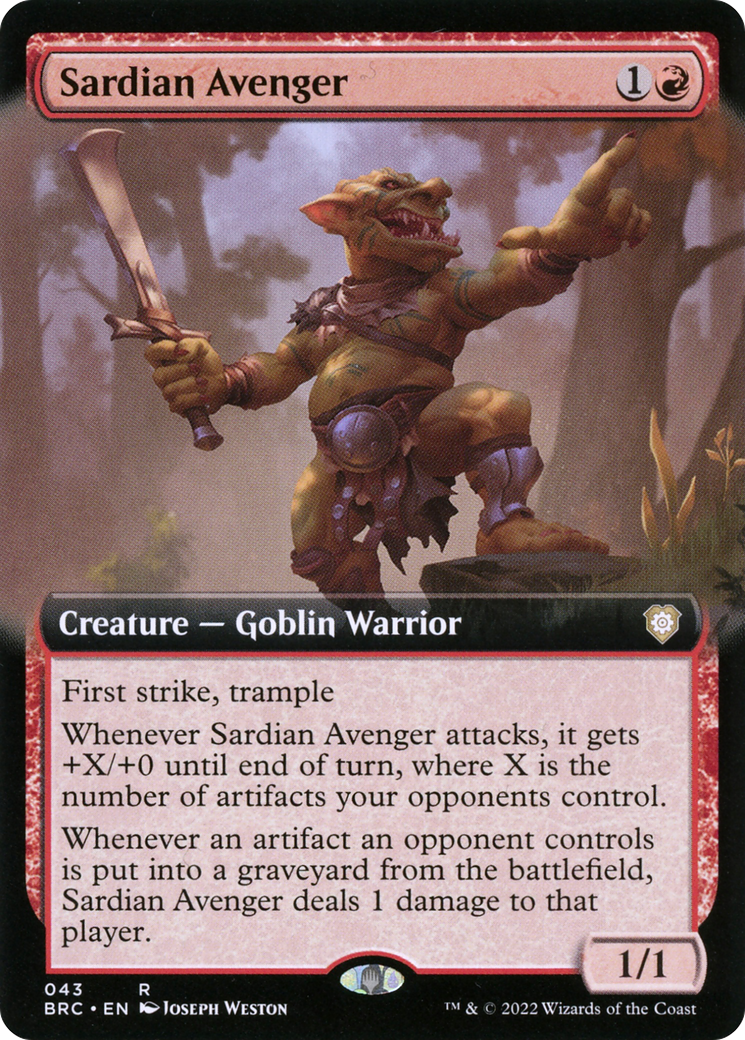 Image of Sardian Avenger (Extended Art) (BRC-043) - The Brothers' War Commander: (Extended Art) Foil
