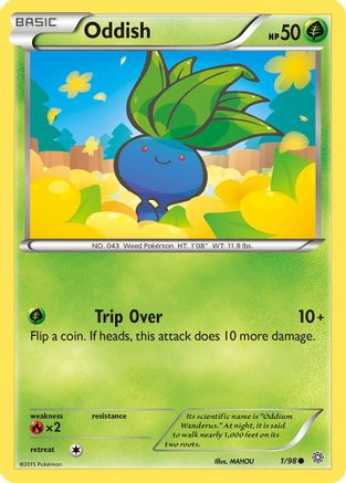 Image of Oddish 001/98  - Reverse Holofoil XY  Ancient Origins - Common