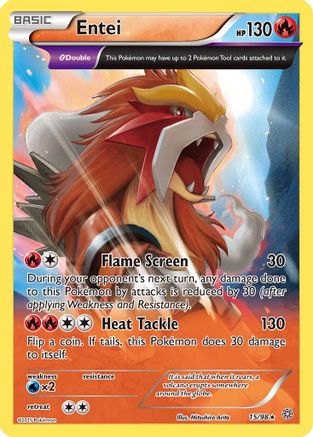Image of Entei (15) 015/98  - Holofoil XY  Ancient Origins - Holo Rare