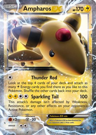 Image of Ampharos EX 027/98  - Holofoil XY  Ancient Origins - Ultra Rare