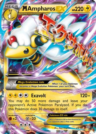 Image of M Ampharos EX 028/98  - Holofoil XY  Ancient Origins - Ultra Rare