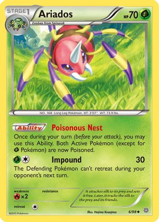 Image of Ariados 006/98  XY  Ancient Origins - Uncommon