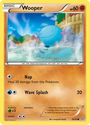 Image of Wooper 038/98  - Reverse Holofoil XY  Ancient Origins - Common