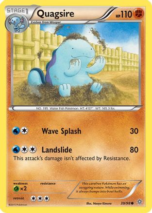 Image of Quagsire 039/98  - Reverse Holofoil XY  Ancient Origins - Common