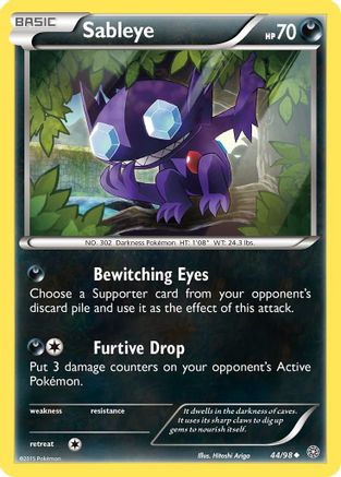 Image of Sableye 044/98  - Reverse Holofoil XY  Ancient Origins - Uncommon