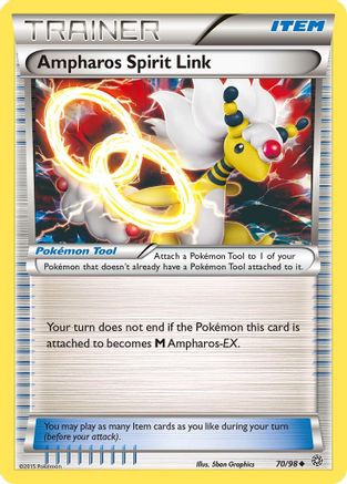 Image of Ampharos Spirit Link 070/98  - Reverse Holofoil XY  Ancient Origins - Uncommon