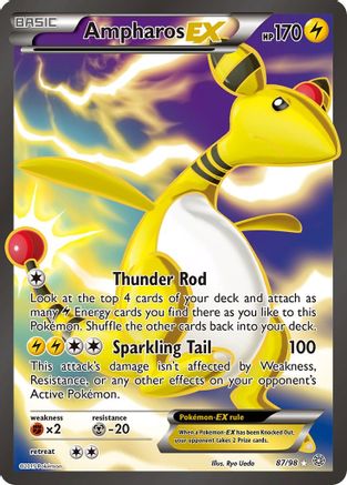 Image of Ampharos EX (87 Full Art) 087/98  - Holofoil XY  Ancient Origins - Ultra Rare
