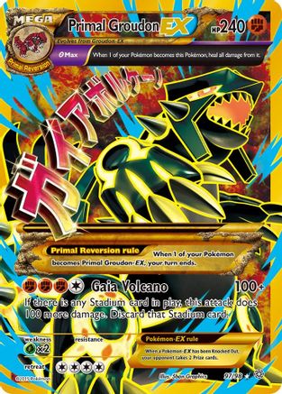 Image of Primal Groudon EX (Shiny Full Art) 097/98  - Holofoil XY  Ancient Origins - Ultra Rare