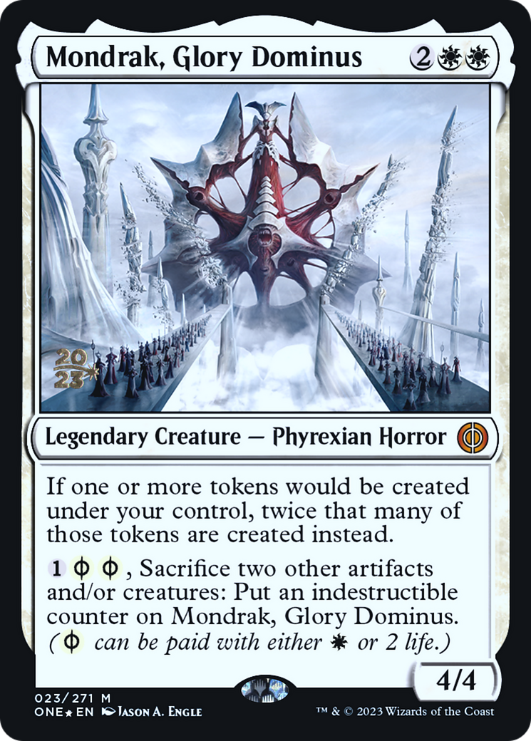 Image of Mondrak, Glory Dominus (PRE-023) - Phyrexia: All Will Be One Promos Foil