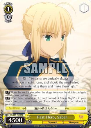 Image of Past Hero, Saber (TD) (FS/S34-TE04 TD) - Fate/stay night [Unlimited Blade Works]