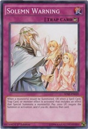 Image of Solemn Warning (SDSE-EN039) - Structure Deck: Synchron Extreme 1st Edition