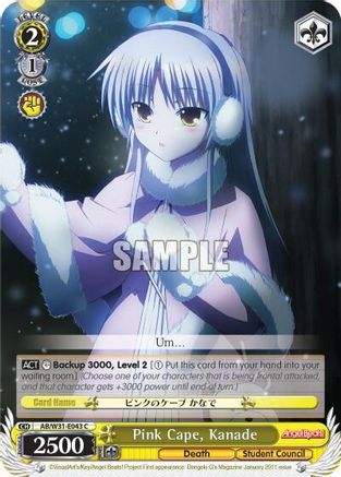 Image of Pink Cape, Kanade (AB/W31-E043 C) - Angel Beats! Re:Edit