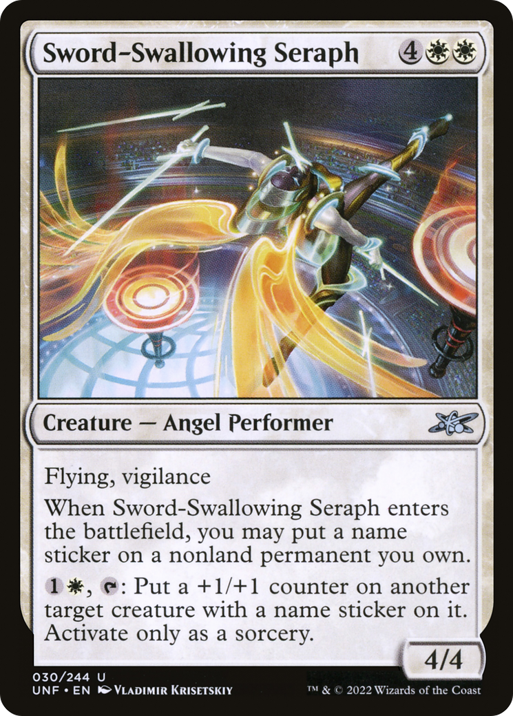 Image of Sword-Swallowing Seraph (UNF-030) - Unfinity Foil
