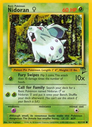 Image of Nidoran F 082/130  Base Set 2 - Common